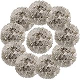 Flojery Silk Hydrangea Heads Artificial Flowers Heads with Stems for Home Wedding Decor,Pack of 10 (