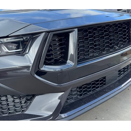Image of 2024+ Mustang GT & GT Premium Front Grill Inserts (ABS Plastic (Carbon Fiber Look))