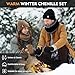 Winter Beanie Hat Circle Scarf Gloves Set for Men Women, Thick Warm Chenille Skull Cap Touchscreen Gloves Neck Warmer