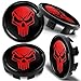 Produktbild Biomar Labs 4 x 68mm Nabendeckel Kompatibel mit BMW 36136783536 Felgendeckel Radnabenabdeckung Nabenkappen Felgenkappen Radkappen Alufelgen Schädel Totenkopf Schwarz Rot CB 36