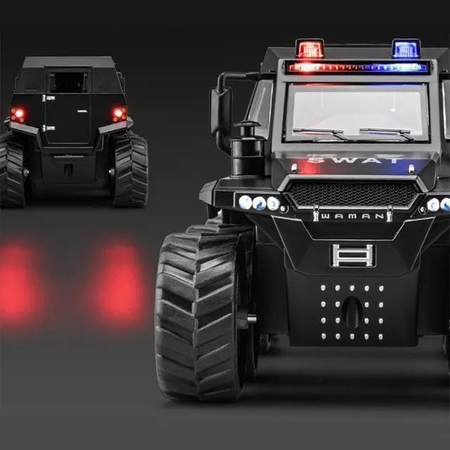 Image of Exclusive Alloy Metal Pull Back Die-Cast Car Diecast Metal Pullback Toy Car with Openable 6 Doors,Light Music Boys Gifts Toys (Shaman Police Truck)
