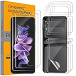 NEWZEROL (3 Sets Screen Protector for Samsung Galaxy Z Flip 3 – Flexible TPU Film for Inner & Cover Screen, Full Coverage, HD Clear, Bubble-Free Installation
