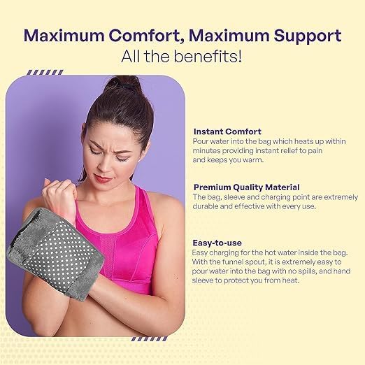 Electric Heating Bag | Reusable Hot Water Bag for Pain Relief & Winter Warmth | Heat Pad for Back, Neck, Shoulder, Joint Pain (Multicolour) 2