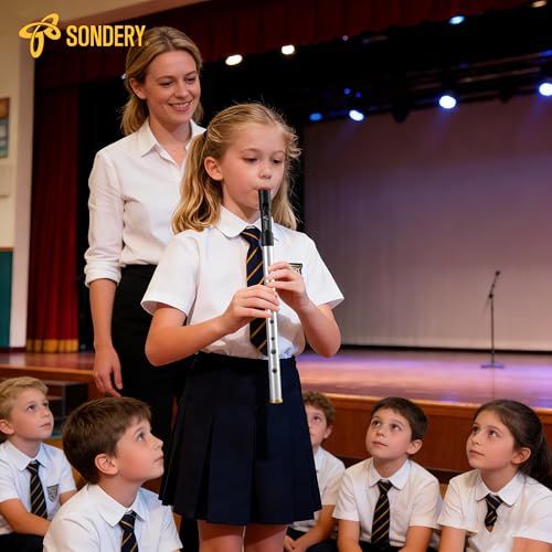 Sondery Irish Tin Whistles Set Key of C and Key of D Made from Aluminum Clear Bright Sound with Crisp Response of Wide Range Octaves Penny Whistles