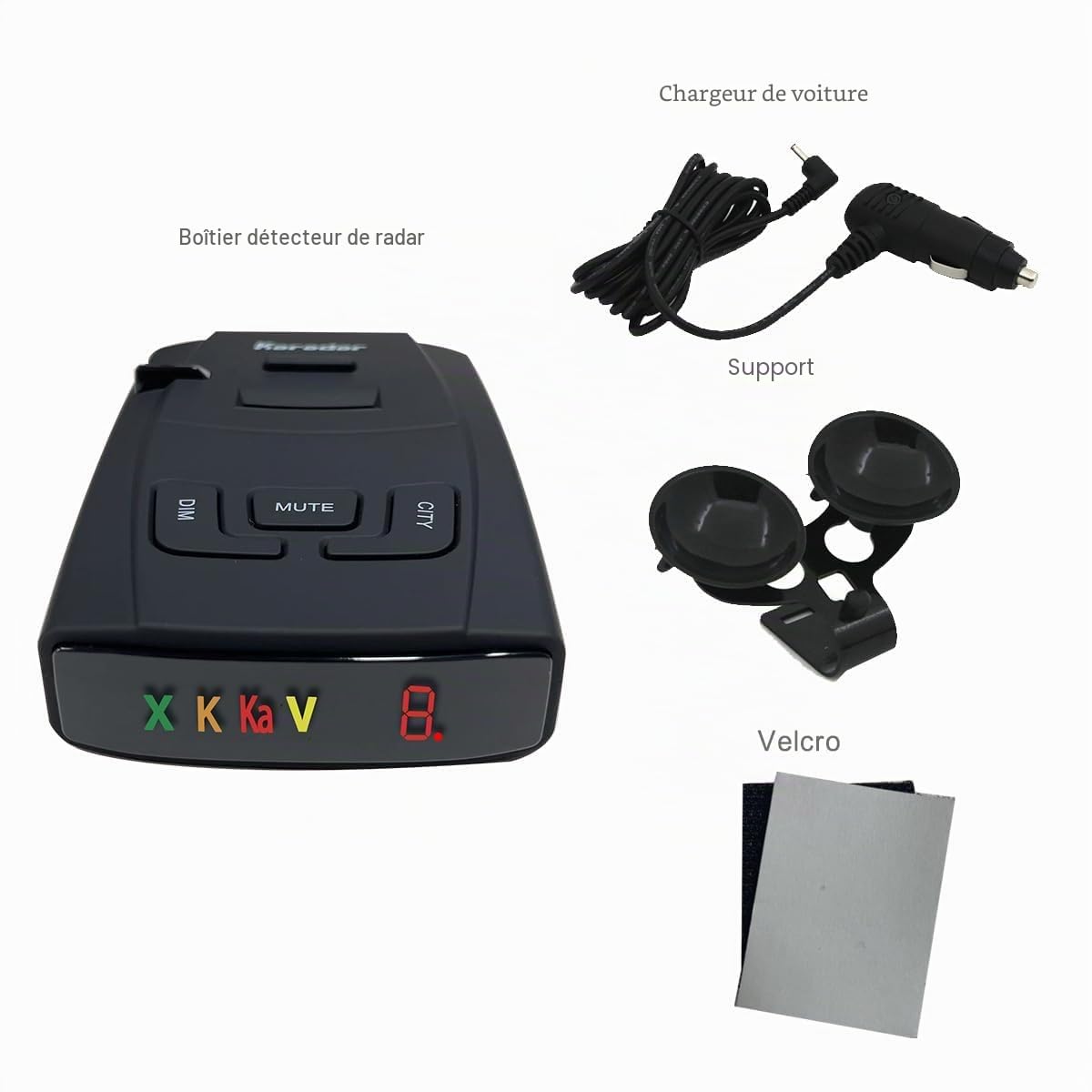 KARADAR Détecteur de Radar X/K/Ka Bande & Laser Détectable Détecteurs de Piège de Vitesse pour Voitures LaserEye et Fausse Alerte Filtrage S360 (KARADAR)