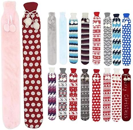 SKUZA Hot Water Bottle, Winter 2L Extra Long Hot Water Bottle Faux Fur Cover Hand Warmer Handwarmer Hot Water Bag Hot Water Bottle with Cloth Cover Warming Bag (Color : 4) (Color : 14)
