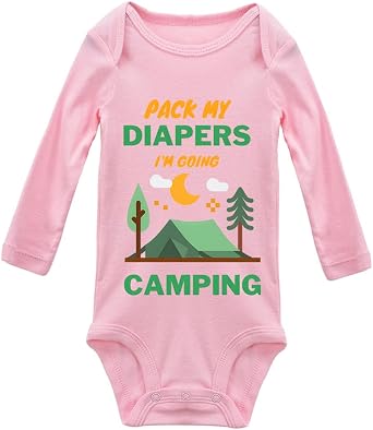 Pack My Diapers Im Going Camping Newborn Jumpsuit Unisex Infant Bodysuit