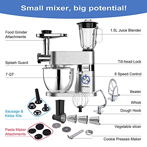 Die-cast stand mixer,Aifeel 9 Accessories Multifunctional Kitchen Mixer Low Noise
