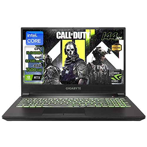 GIGABYTE | Pc portatile Notebook gaming | RTX 3060 6Gb | Ram 32 Gb ddr4 | SSD 1 TB Pcie | intel core i5 11th | Display 15.6' iPS FHD | 144Hz | Laptop | Windows 11 PRO | Office PRO | Pronto all'uso
