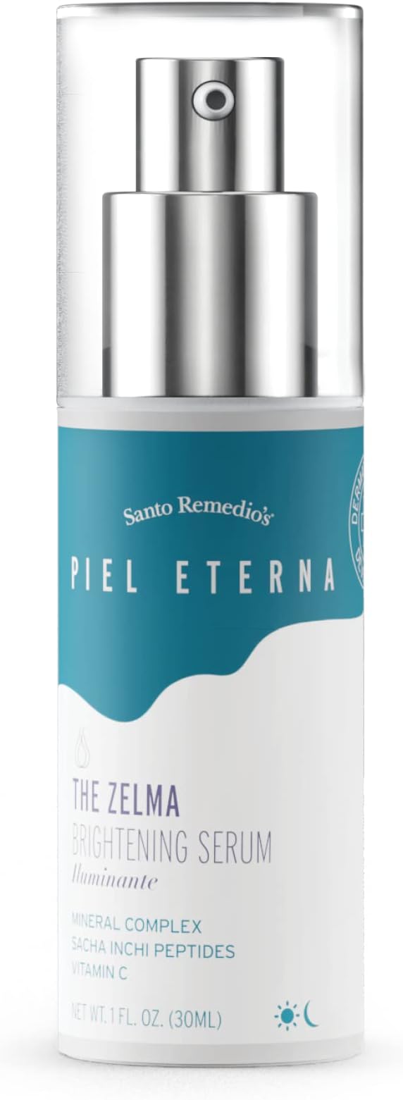 Santo Remedio, Piel Eterna, ZELMA Brightening Serum, Brightens and Improves Skin Tone, Contains Mineral Rescue Complex (Zinc, Selenium, Magnesium), For All Skin Types, 1 Fl. Oz.
