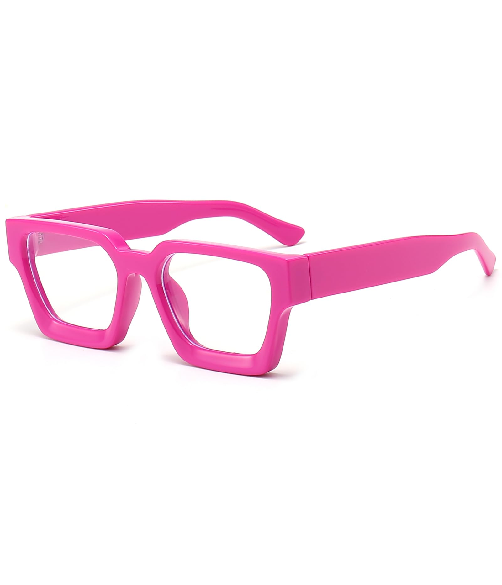 EYLRIM Thick Square Frame Blue Light Glasses for Women Men Non Prescription Computer Eyeglasses