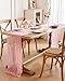 Pureegg 2-Pack Cheese Cloths Table Runner, 120'' Boho Table Cloth Decorations for Party, Baby Shower, Wedding and Farmhouse, Fabric Room Decor, Dusty Pink