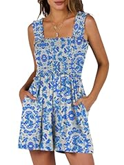 Floral Print Blue and White