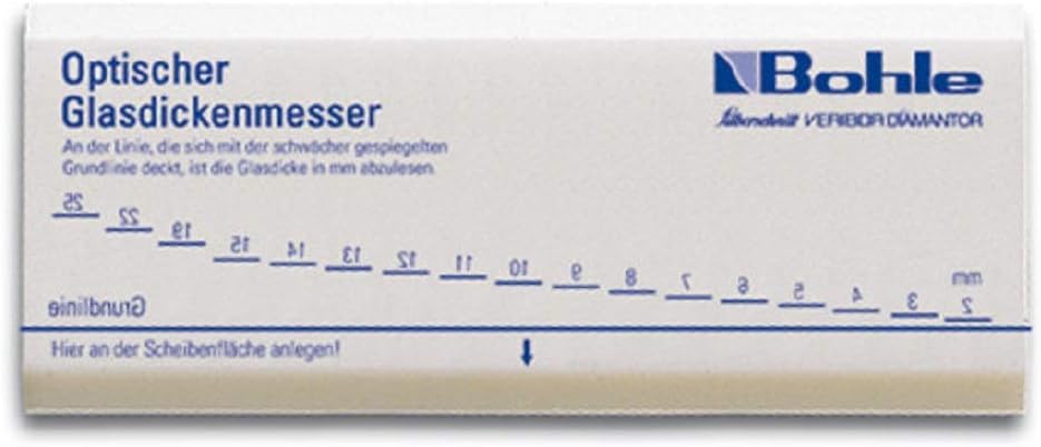 Glass Thickness Gauge | Measurement of glasses from 2 to 25 mm thick and the air gap up to 24 mm | Works by reflection in the glass