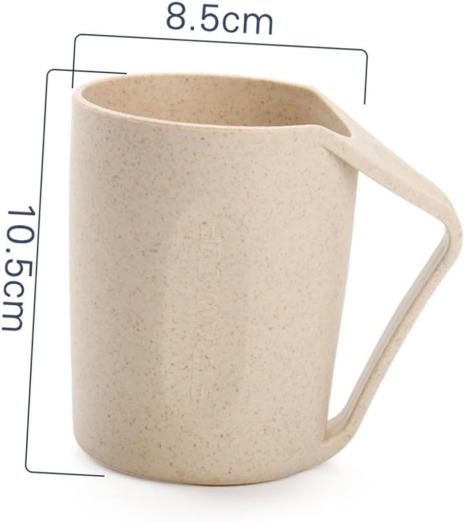 LIFKOME 6Pcs Wheat Straw Toothbrush Cups Simple Drinking Mugs for Adults Students Versatile Wash Cups Smooth Design Random