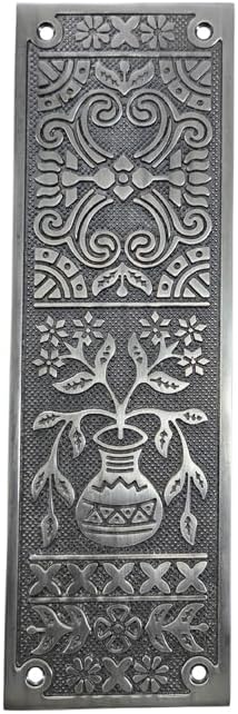 Adonai Hardware Decorative Brass Push Plate (9.9 Inch Melchizedek, Antique Brushed Nickel)