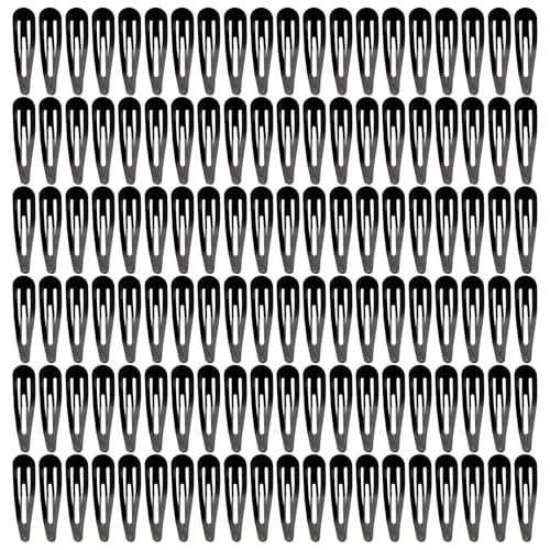 YAOKUA 120PCS Black Snap Hair Clips