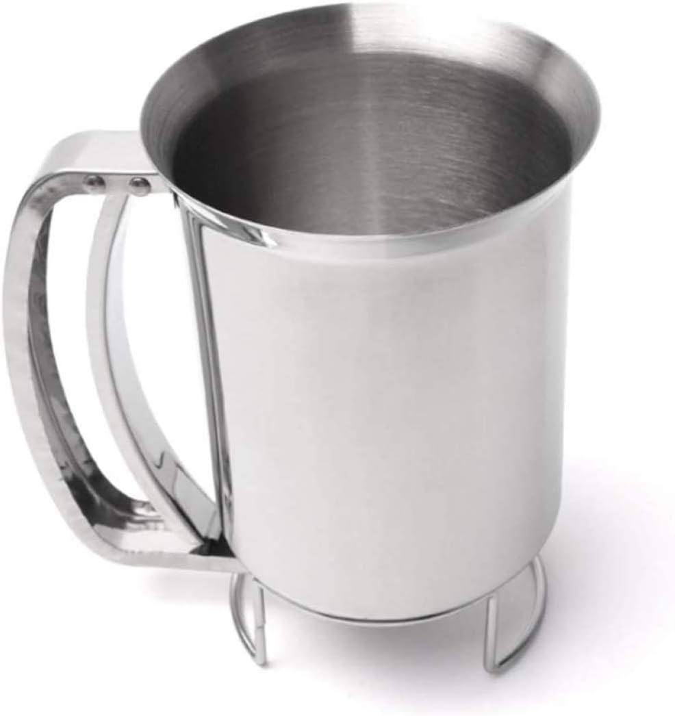 Stainless Steel Baking Funnel, 900ml Handheld Batter Dispenser Dough Dispenser for Cupcakes Waffles Pancake Dough Porter Dishwasher Safe Ideal for Baking