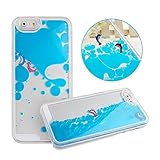 K-fashion® Ultra New Case for Iphone 6 Plus with 5.5 Screen Cool Clear Freely Liquid Swimming Fish Aquarium Transparent Hard Case with Free Decal, Floating Dolphin Couple Case for Apple Iphone 6 Plus with 1 Pcs Fold Bracket for Phone (Dolphin B)