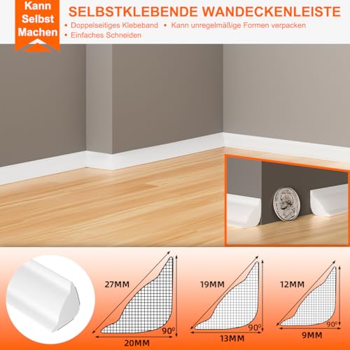 Flexible Zierleiste Selbstklebend Deckenleisten, TPE Dreieck Zierleiste Decken Und WandüBergang, Abschlussleiste Küchenarbeitsplatte, FüR Wandkanten Fliesenkanten