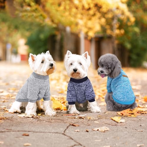 Idepet Pet Dog Classic Knitwear Sweater 3 Pcs, Fleece Coat for Small,Medium Dogs,Warm Pet Dog Cat Clothes,Soft Puppy Customes for Dog Grils Boys,Medium by Idepet - Image 4