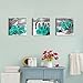 Teal Bathroom Wall Decor Turquoise Teal and Grey Rose Wall Art for Bedroom Living Room Accessories Love Sign Aqua Green Flower Pictures Floral Poster Canvas Artwork Kitchen Home Decoration 12x12