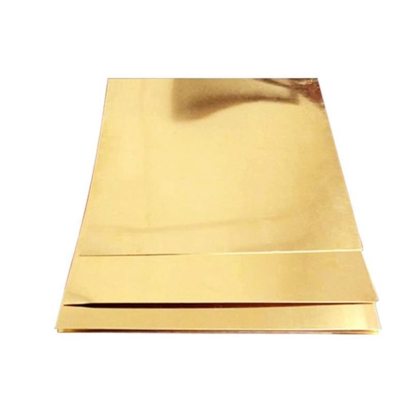 Metallteile H62 Messingblech Material Messingblech Reines Kupfer Gravurblock Hobby (Color : 200x200x2.0mm)