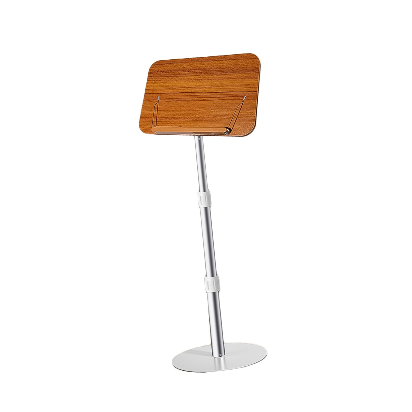 Genérico Soporte de Lectura Ajustable de pie con Pinzas para páginas, Atril móvil de Madera para el hogar, la Oficina y la Escuela, Altura de 70 a 142 cm, Soporte Libros para una lectur