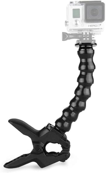 Clamp Mount with Adjustable Gooseneck for Gopro Hero 8/7/ 6/5/ 4/3+/ 3/2/ 1, Hero 2018, Session, Fusion, DJI Osmo Xiaomi Yi Camera