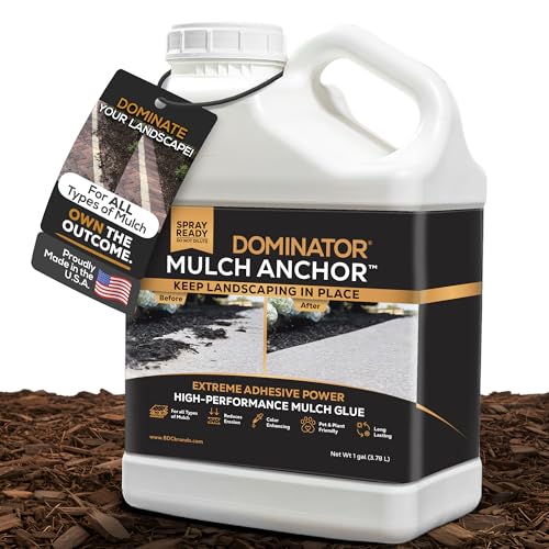 Dominator Mulch Anchor 1 Gallon - Mulch Glue & Gravel Binder Rock Glue for Landscaping Pea Gravel & Bark Strong Stabilizer & Stone Glue Adhesive Made in the USA