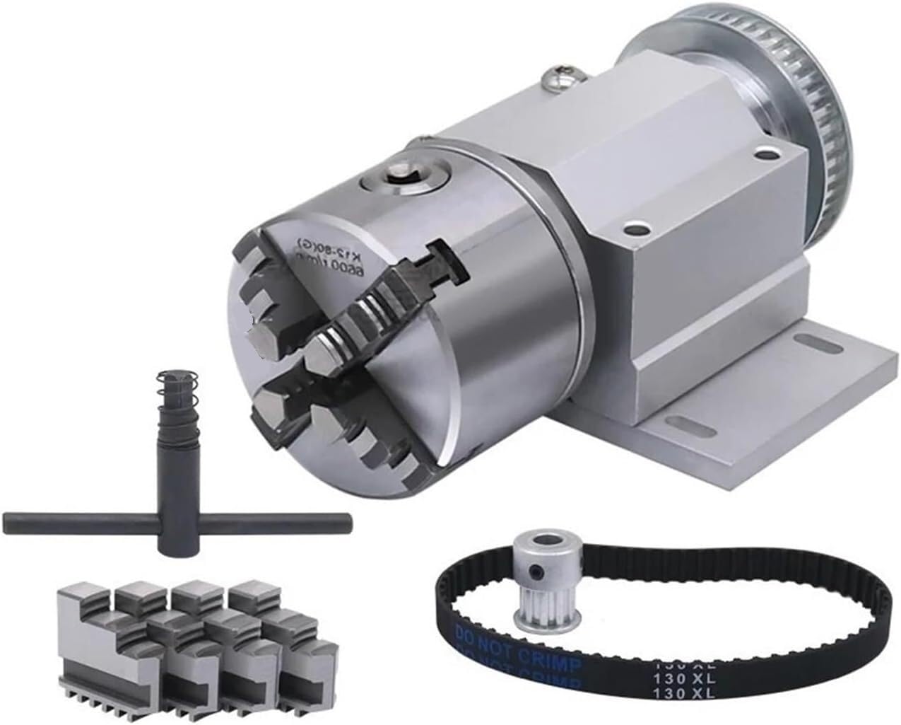 Precyzyjny uchwyt 3-szczękowy 100 mm i 4-szczękowy uchwyt 80 mm do routera, stolarki, maszyny do znakowania laserowego, osi obrotowej i maszyny do koralików(100 No Chuck)