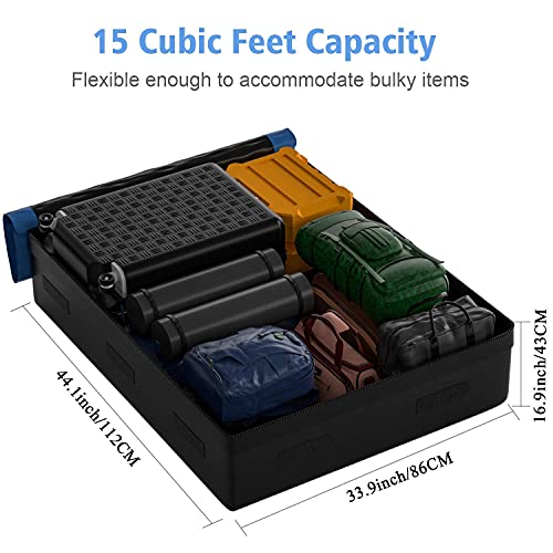 WUPP Car Roof Rack Cargo Carrier Bag, 15 Cubic Feet Rooftop Cargo Bag with Anti-Slip Mat, Waterproof Luggage Carrier Roof Bag for All Cars with/Without Rack