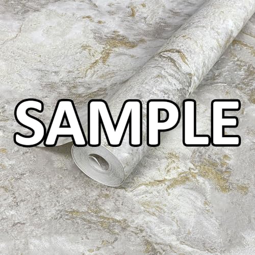 World Of Wallpaper Luxe Collection Marble - Heavyweight Vinyl - Modern Decorative Luxury Wallpaper - Grey/Gold
