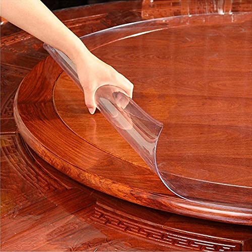Nappe en plastique PVC transparent imperméable pour table ronde de jardin - 3