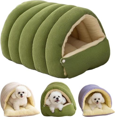 CutyPet Winter Cave Warm and Cozy Plush Pet Cave, Soft, Fluffy, Warm and Comfortable Monster Cat Bed with Removable Cushion
