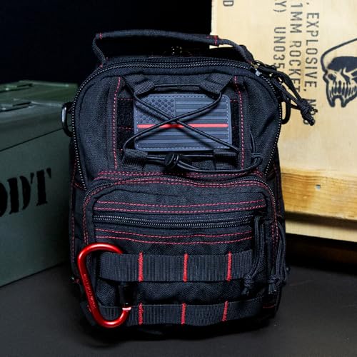 DDT Death Dealer Tactical Night Stalker Small Sling EDC Bag, Color Bloodline2
