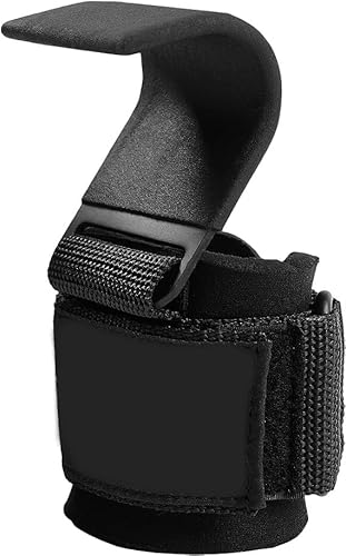 Strap Gancho Musculação Par Luva Aço Preto - Levantamento De Peso Crossfit Barras Terra Ajustável