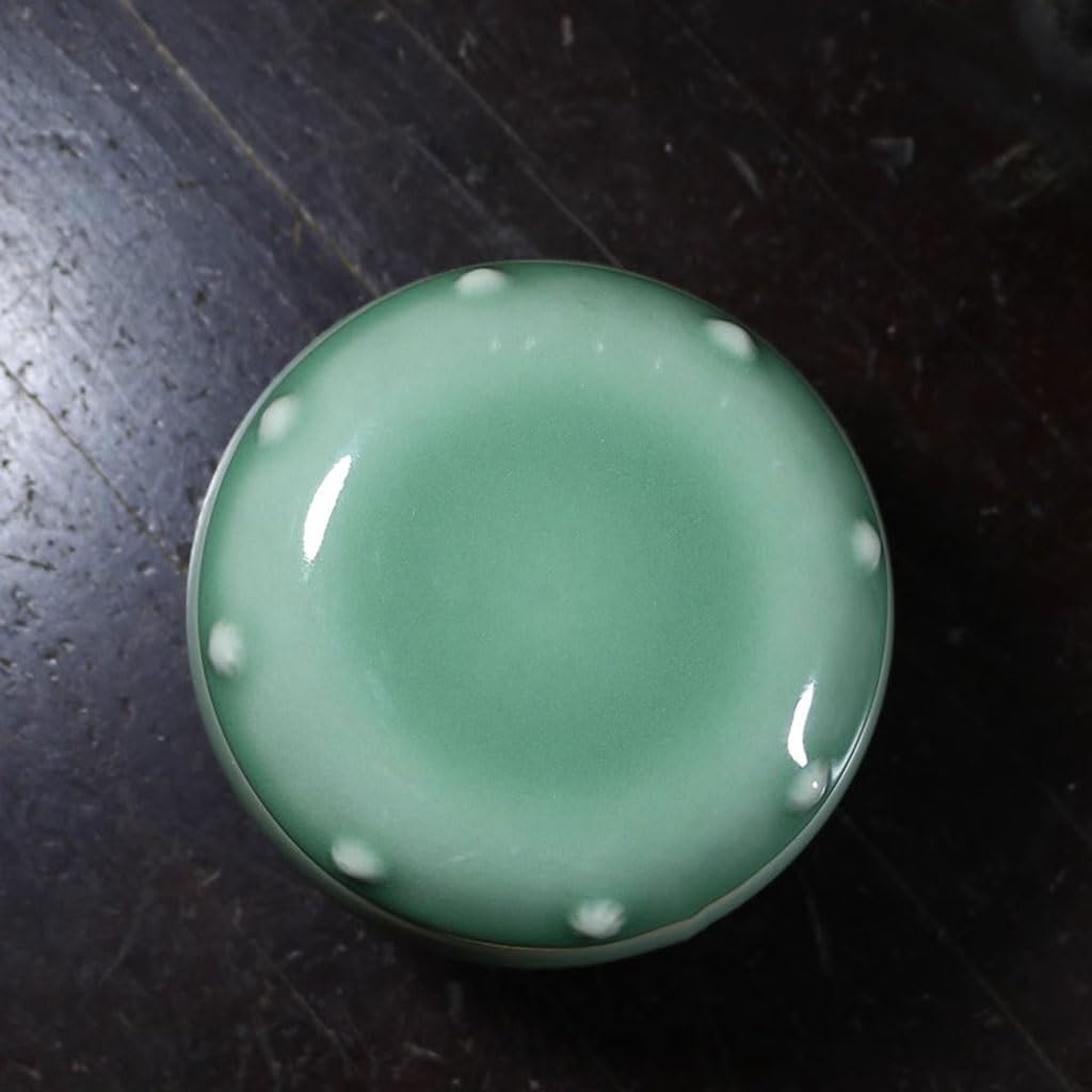Tarro de Almacenamiento, Tarro de té de celadón, Juego de té Puer Sellado de cerámica, Almacenamiento de té portátil para el hogar, para té, café, azúcar, nueces, Botes de COC