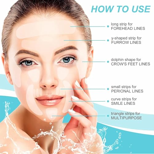 16 Stücke Gesichtsglättungspflaster, Wiederverwendbare Silikon Falten Pads, Weiches und Hautfreundliches Design und Waschbar, für Stirn, Augen, Wangen, Mund und Brust