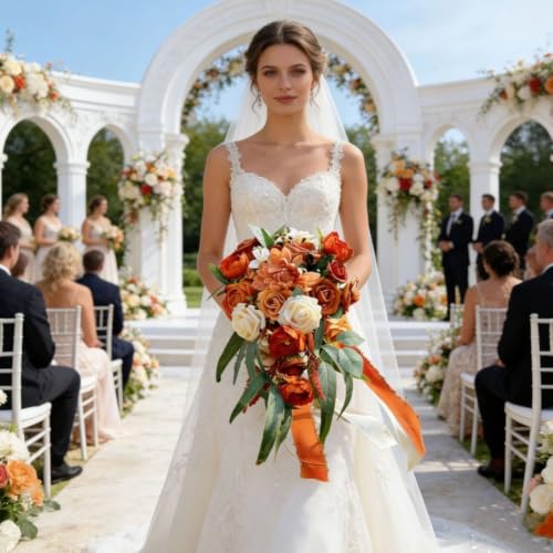 Ramo de novia artificial de alta fidelidad para aniversarios elegantes 4