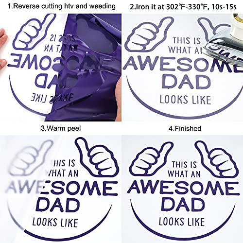 Funkaka Htv Vinyl Rolls - 12’’ X 40 Feet Heat Transfer Vinyl, Purple Htv Vinyl Iron On Vinyl - Easy To Cut & Weed For Heat Vinyl Design (Purple) #TOP3