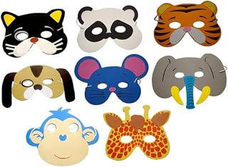 Gadpiparty 12Pc De Animais Para Crianças Máscara Facial De Animais Máscara Facial De Festa Máscara De Carnaval Quebra-Cabeça Roupas Para Crianças Máscara Facial Para Crianças