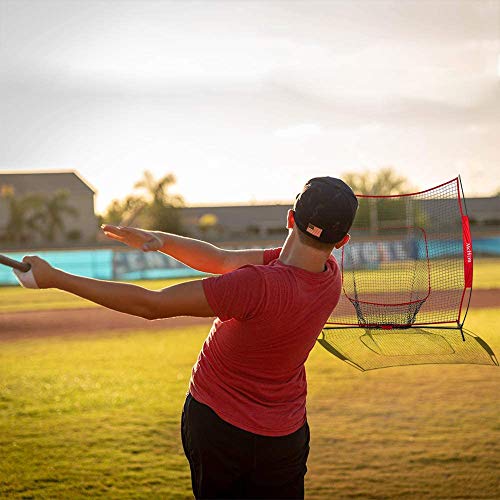 Mchom 7' X 7' Baseball & Softball Bundle | Hitting & Pitching Practice Net | Includes Tee, 3 Weighted Balls, Strike Zone & Carry Bag | Collapsible & Portable #TOP2