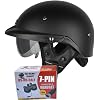 Soman H6 Half Helmet with Harley Compatible 7-Pin Headset
