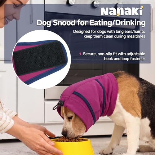 Image of Nanaki Dog Ear Muffs for Fireworks & Thunderstorm,Dog Ear Covers for Bath | Grooming,Soft Head Wrap For Ear Hematoma for Vet Visit, Adjustable Quiet Ears for Dogs Noise Protection for Vacuum, Purple L
