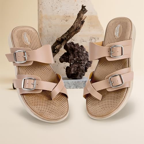 Image of KazarMax Women Magnolia Lightweight Double Strap | Cushioned | Bounce Back | Comfortable Flat Sandals