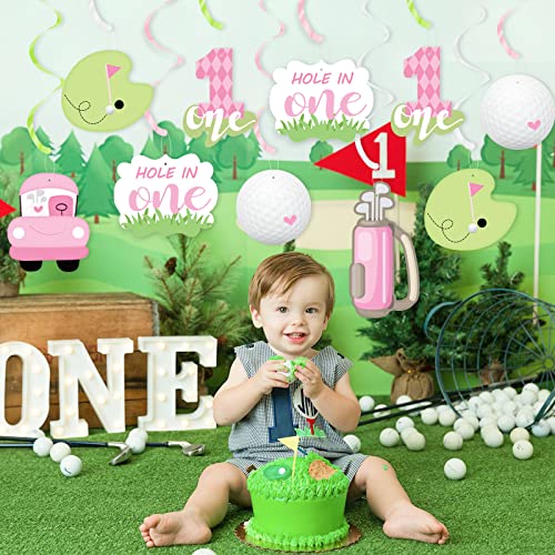 K Kumeed Golf 1St Birthday Decorations,Hole In One 1 Year Old Party Hanging Swirl Ceiling Girl Golf Party Decorations For First Birthday Decor Spring Sports Theme Party Supplies #TOP3