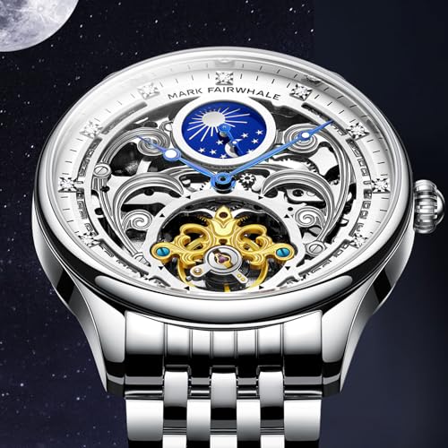 Image of WeCool Fairwhale Automatic Mechanical Watch for Men Luxury Skeleton Analog Men's Watch 50M Waterproof Luminous Unique Cool Wrist Watchs | Best Gift for Males