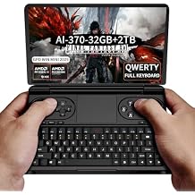 LANRUO GPD Win Mini 2025 [AMD AI 370-32GB+2TB] 7 Inches Mini Handheld Win 11 PC Game Console Gameplayer 1920X1080 Touchscreen Laptop Tablet PC Black, AI 370-32GB+2TB