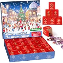 Advent Calendar 2025 Adult Teens, 1008 Pieces Jigsaw Puzzle Advent Calendar 24 Days Teen Girls, Cool Stuff Fun Christmas Gifts for Men Women Family Teen Boys Dad Momther Her Him Who Have Everything